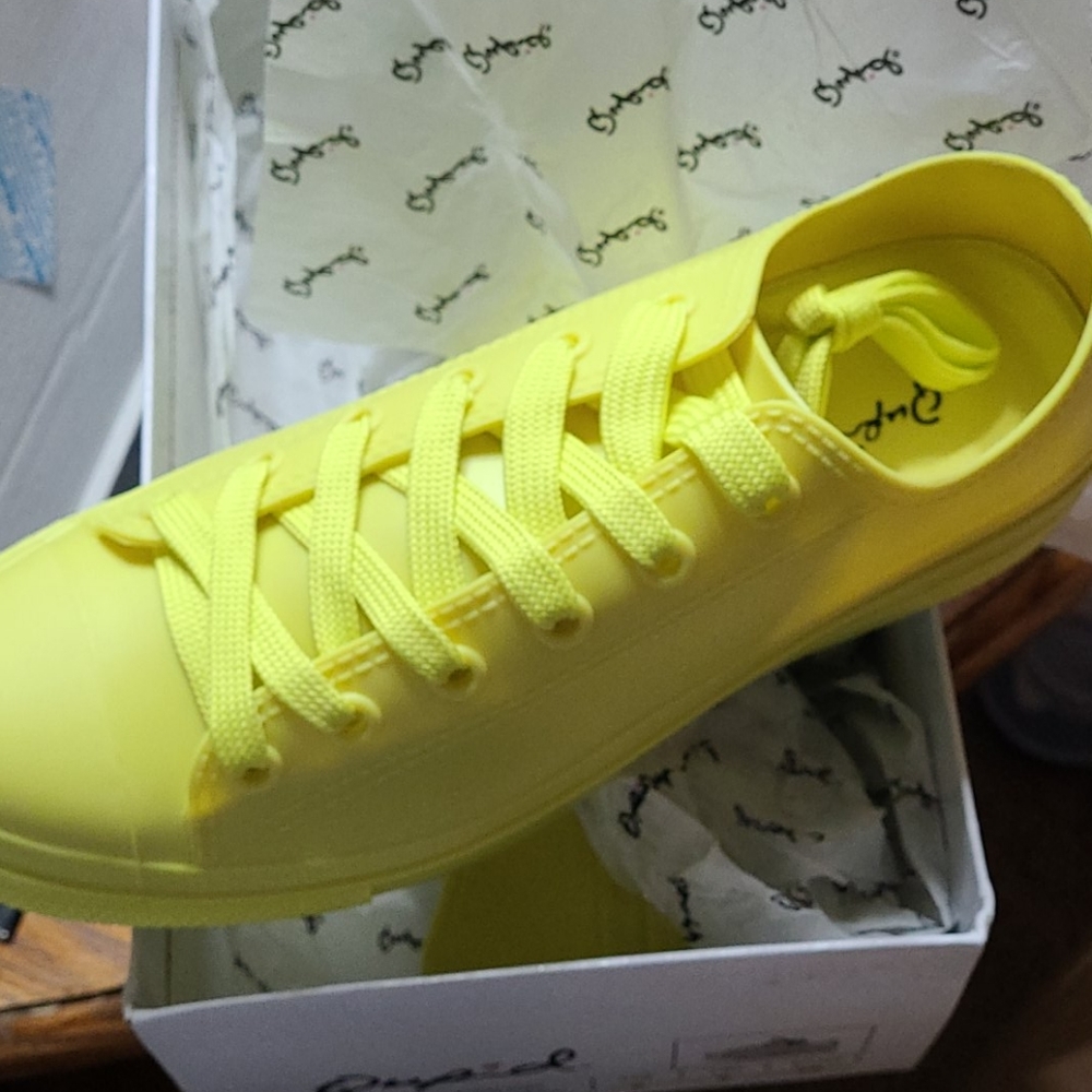 Qupid Yellow PVC Sneakers Brand New